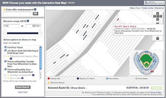 Yankee Stadium Seating Chart Ticketmaster