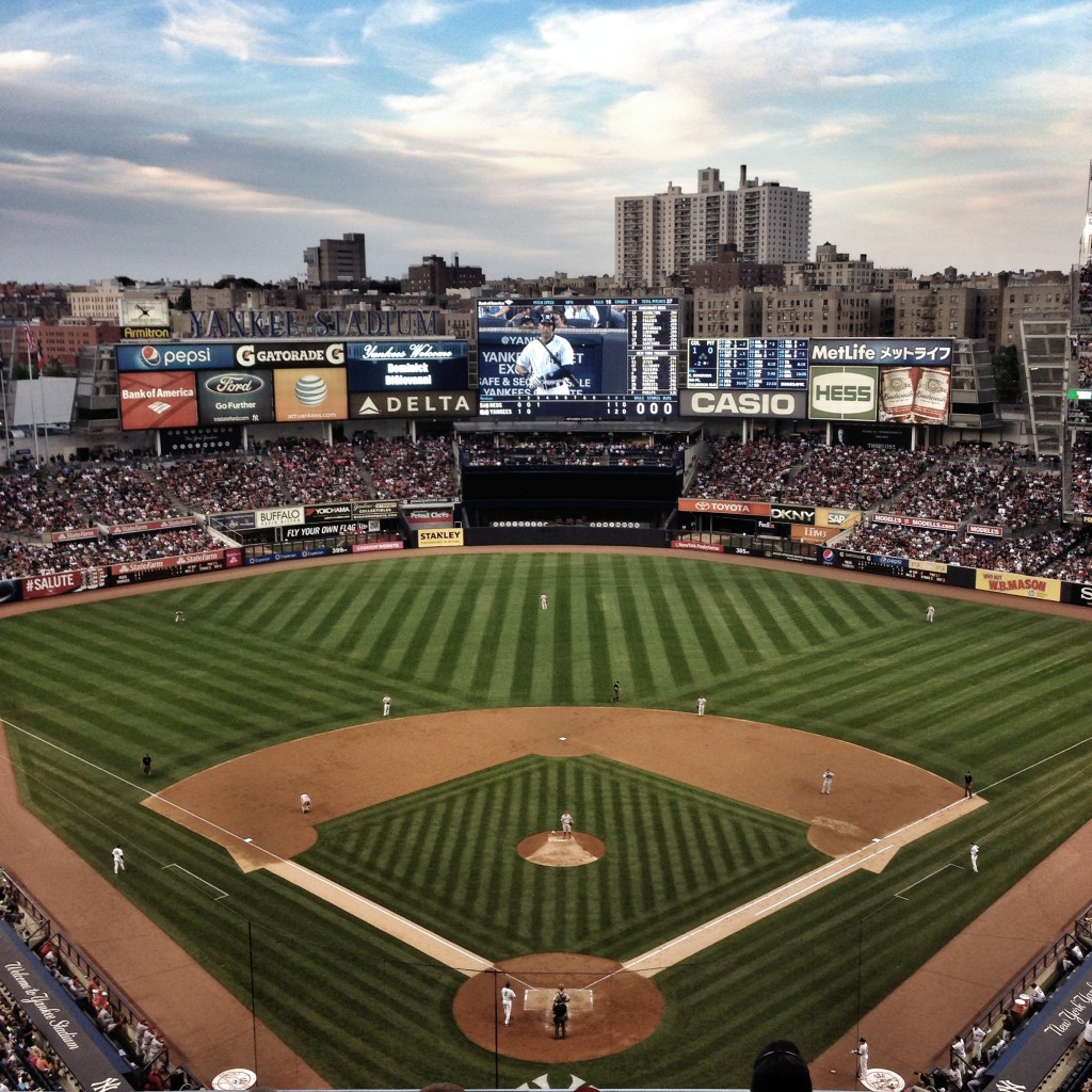 Fans have there bags checked before walking through metal detecters upon  entering the stadium at the opening series of the 2015 MLB Season where the  New York Yankees will play the Toronto