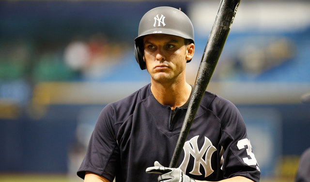 Apr 4, 2017; St. Petersburg, FL, USA; New York Yankees first baseman Greg Bird (33) works out during batting practice prior to the game against the Tampa Bay Rays at Tropicana Field. Mandatory Credit: Kim Klement-USA TODAY Sports