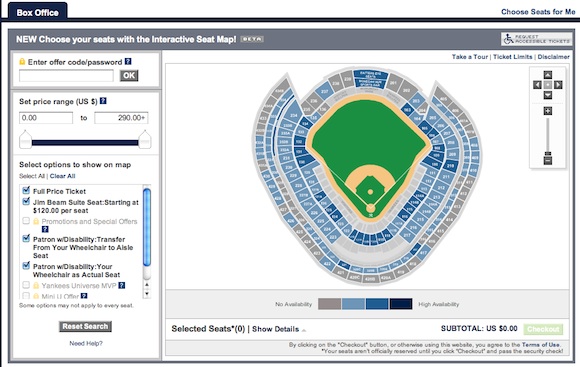 Yankee Stadium Seating Chart Ticketmaster