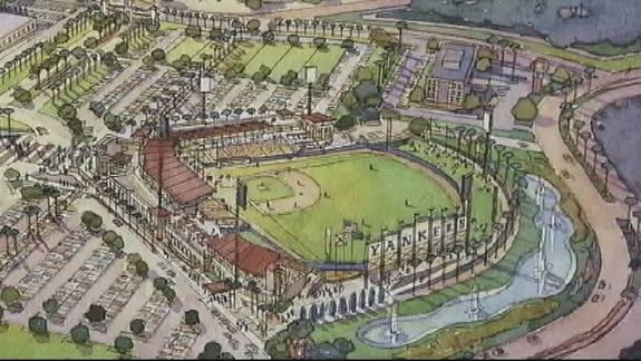 Rendering of the proposed ballpark in Ocala. (via WFTV)