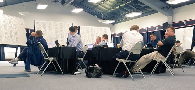 The draft war room in Tampa. (Pic via @YankeesOnDemand)