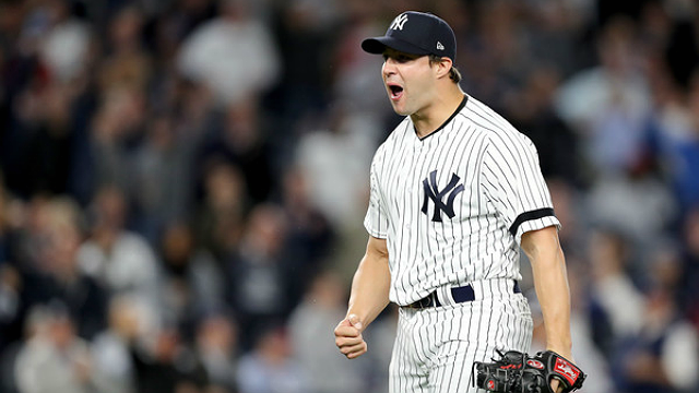 Even when it's not the Wild Card Game, he always looks this hyped up. (Elsa/Getty Images)